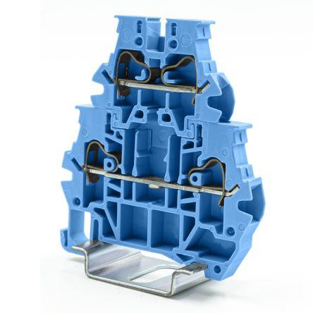 RS PRO Napájení přes svorkovnici, 1kV Modrá 4mm² 1 Pružinová svorka