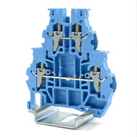 RS PRO Napájení přes svorkovnici, 1kV Modrá 4mm² 2 Objímka