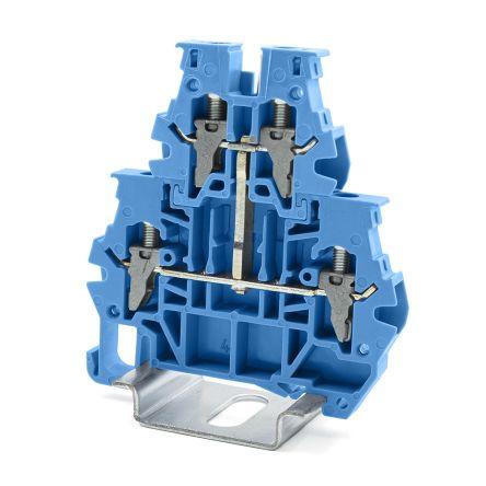 RS PRO Odpojovací svorkovnice, 1kV Modrá 4mm² 1 Objímka