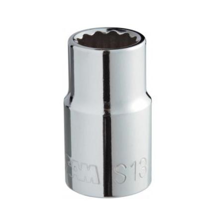 Zásuvka 1/2 in pohon 17 mm 12 bodů Dvojitý šestihran, celková délka: 38mm SAM