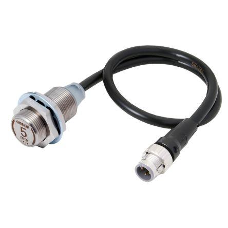 Omron Indukční bezdotykový snímač E2EW-X5B118-M1TJ 0.3M Válec se závitem M18 200mA IP67 PnP 80 Hz 5 mm 30 V dc