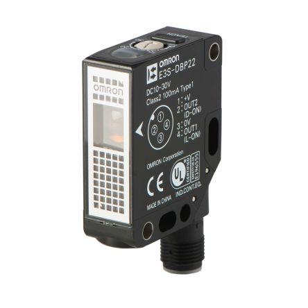 Omron Fotoelektrický snímač, řada: E3S Červená LED Pravoúhlý 4kolíkový M12, výstup: PnP Retroreflexní IP67, IP69K