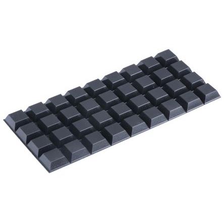 SJ5023 BLACK 3M Kónický čtyřhranný Polyuretan Samolepicí nohy 20.5 mm