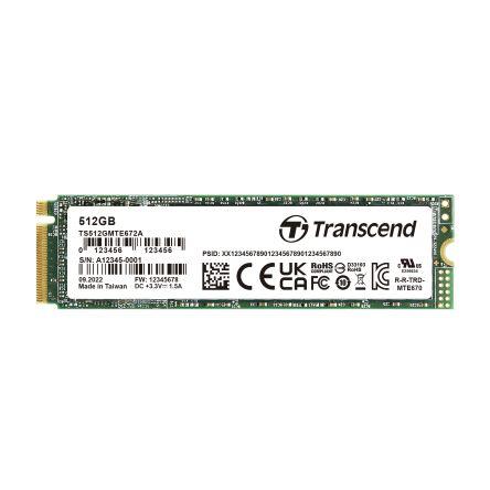 SSD, model: MTE672A Interní M.2 (2280) AES 512 Gb Průmyslová třída Transcend 3D TLC 85 °C -40 °C