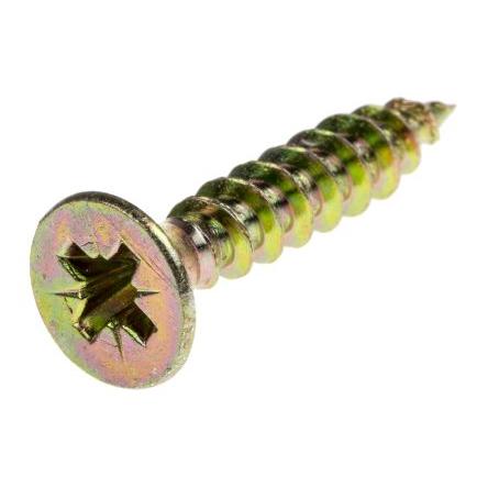 RS PRO Vrut Pozidriv, Pasivovaný pozinkovaný, Ocel Zapuštěná hlavice, 4,5 mm, délka: 25 mm