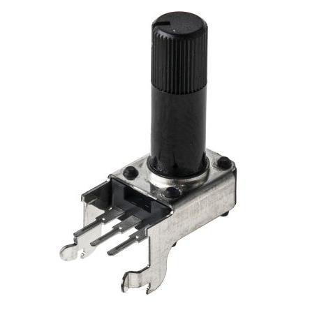 Karbonový fóliový potenciometr, průměr hřídele: 6 mm 1otáčkový, řada: RK09K 10 kΩ 20 % 0.05 W Rotační, Montáž do panelu,