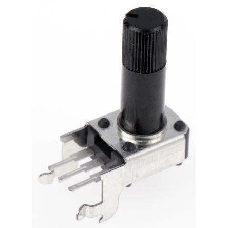 Karbonový fóliový potenciometr, průměr hřídele: 6 mm 1otáčkový, řada: RK09K 100 kΩ 20 % 0.05 W Rotační, Montáž do