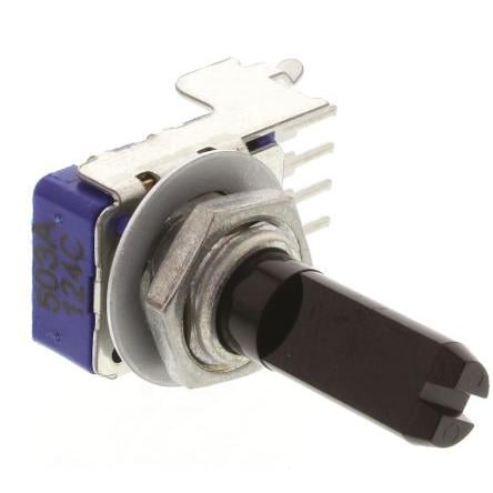 Karbonový fóliový potenciometr, průměr hřídele: 6 mm 1otáčkový, řada: RK11K 50 kΩ 20 % 0.05 W Rotační, Montáž do panelu,