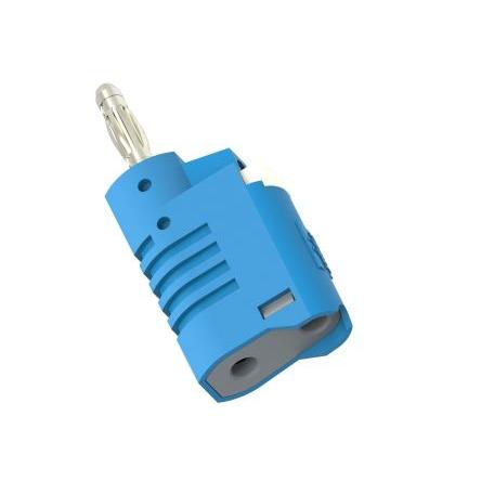 Electro PJP Zkušební vodič, 4 mm, 30V, 60 V, 36A, Modrá, Vnější Šroubová, délka: 57.2 mm, pokovení kontaktu: Nikl