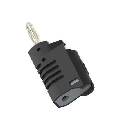 Electro PJP Zkušební vodič, 4 mm, 30V, 60 V, 36A, Černá, Vnější Šroubová, délka: 57.2 mm, pokovení kontaktu: Nikl