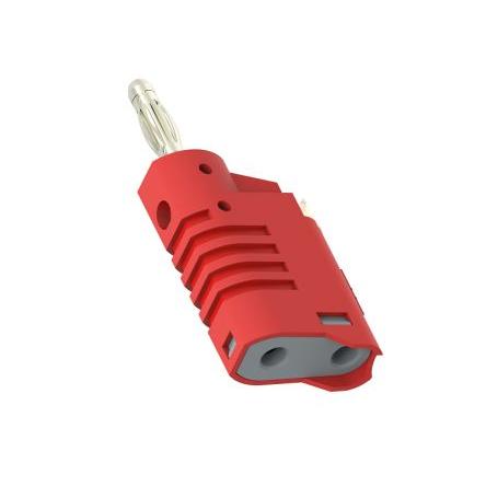 Electro PJP Zkušební vodič, 4 mm, 30V, 60 V, 36A, Červená, Vnější Šroubová, délka: 57.2 mm, pokovení kontaktu: Nikl