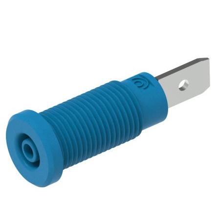 Electro PJP Zásuvka na banánky, 600V, 10A, Modrá, Vnitřní zásuvný modul, materiál kontaktu: Mosaz, délka: 32 mm,