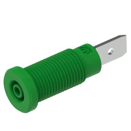 Electro PJP Zásuvka na banánky, 600V, 10A, Zelená, Vnitřní zásuvný modul, materiál kontaktu: Mosaz, délka: 29.2 mm,