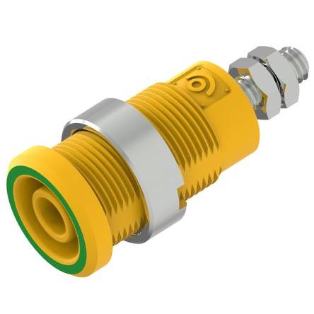 Electro PJP Zásuvka na banánky, 1000V, 600 V, 25A, Žlutá, Zelená, Vnitřní zásuvný modul, materiál kontaktu: Niklovaná