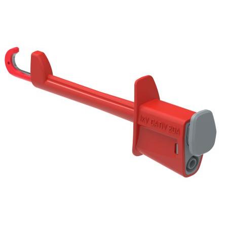 Electro PJP Háčková svorka, 4 mm, velikost zásuvky: 4 mm, Červená 20A, 1kV, délka: 138 mm, materiál kontaktu: Niklovaná