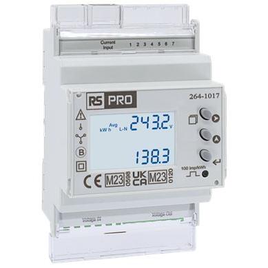 Elektroměr LCD 3fázový Elektroměr Impulzový výstup výška číslice 6.35 mm, výška výřezu: 118.5 mm, šířka výřezu: 70 mm,