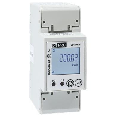 Elektroměr LCD 1fázový Elektroměr Impulzový výstup výška číslice 4 mm, výška výřezu: 90 mm, šířka výřezu: 35 mm,