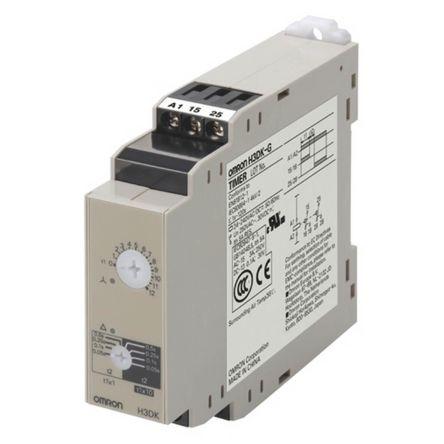 Omron Časovací relé Lišta DIN DPDT 4kontaktové 240 to 440 V ac 240V ac, 440 V ac 1 funkce Šroub 1 to 120 s