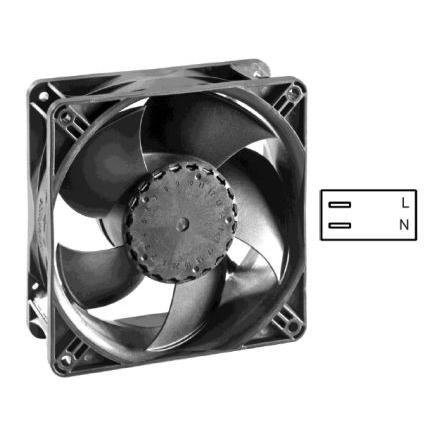 ebm-papst Axiální ventilátor, řada: AxiACi 120, průtok vzduchu: 82 m³/h 1.7 W 115V ac, 230 V ac 26 mA IP65 120 mm 120mm