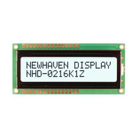 Monochromatický LCD displej NHD-0216K1Z-FSW-FBW-L, řada: NHD LCD podsvícení LED Černá Paralelní NEWHAVEN DISPLAY