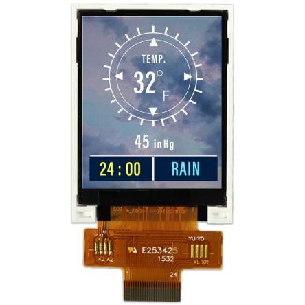 Barevný displej LCD NHD-1.8-128160EF-CTXI#-F, řada: NHD 1.8 in 128 x 160 pixel podsvícení LED rozhraní Paralelní