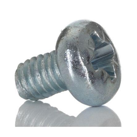 RS PRO Samořezný šroub, Lesklý zinek, Ocel hlavice Kónická, délka: 6 mm