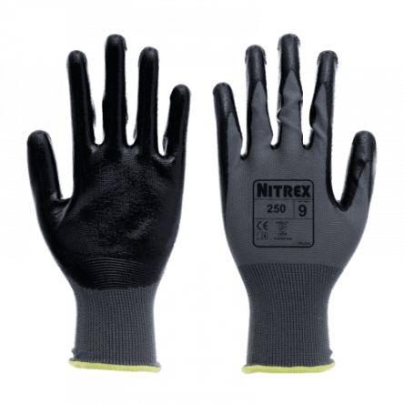 Unigloves Pracovní rukavice Černá, Šedá No Polyester Nitril 6 250