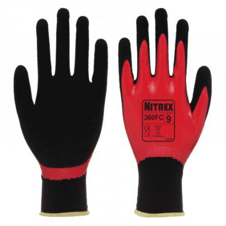 Unigloves Pracovní rukavice Červená 4121X EN388 Nylon Nitril 7 360FC