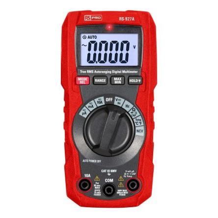 Digitální multimetr Ruční 10 A ac, typ displeje: Digitální 600 V ac, číslo modelu: RS-927A RS PRO True RMS 10 A dc