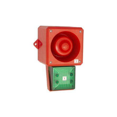 Clifford & Snell Kombinace sirén a majáků, řada: YL50 Hi Vis Stálé, Blikající světlo Alarm barva Zelená 115V ac IP66 LED