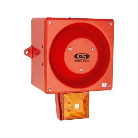 Clifford & Snell Kombinace sirén a majáků, řada: YL80 Hi Vis Blikající, Stálé světlo Alarm barva Žlutá 48V dc IP66 LED
