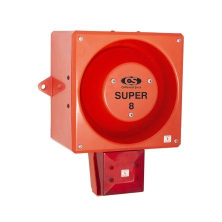 Clifford & Snell Kombinace sirén a majáků, řada: YL80 Hi Vis Stálé, Blikající světlo Alarm barva Červená 115V ac IP66