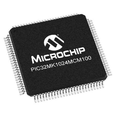 Microchip Mikrokontrolér PIC32MK1024MCM100-I/PT 32 bit PIC 120 MHz 1MB Blesk 256 kB RAM, počet kolíků: 100 kolíkový,