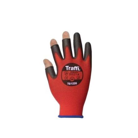 Traffi Pracovní rukavice Červená EN 388 3X21A Nylon Ano Ano Ano Polyuretan 8 X-Dura