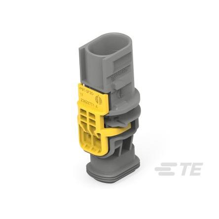 TE Connectivity Automobilový konektor, počet kontaktů: 2 barva Šedá, Vnější, Kabel, řada: AMP Krimpovací, počet řad: 1