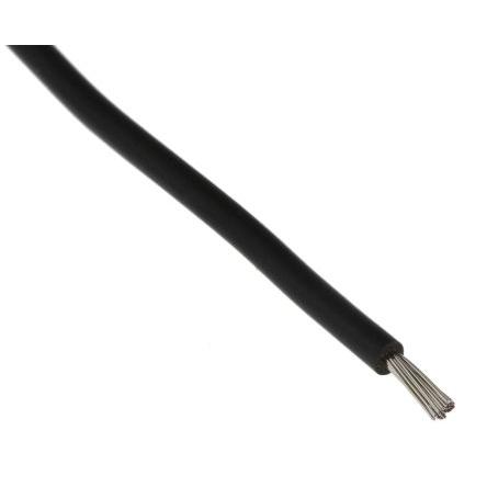 Zapojovací vodič, typ kabelu: Silikonový pryžový vodič, prameny vodičů: 32/0.2 mm, Černá, 500V 100 m RS PRO