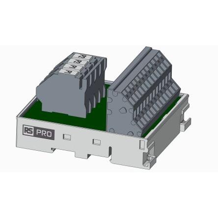 RS PRO Modul rozhraní, řada: RS PRO, Pružinová svorka, Lišta DIN, Vnitřní, počet kontaktů: 13, 250V 32A, délka: 62.5 mm