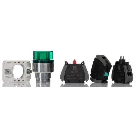 Volicí přepínač, řada: RS PRO Šroub Knoflík 1 NO/1 NC, průměr výřezu: 22.5 mm IP65 RS PRO Osvětlené 2