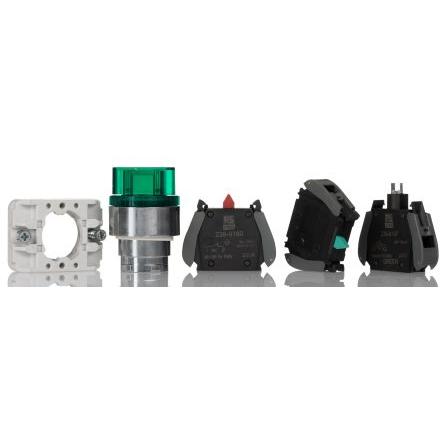 Volicí přepínač, řada: RS PRO Šroubová svorka Knoflík 1 NO/1 NC, průměr výřezu: 22.5 mm IP65, IP20 RS PRO Osvětlené 2