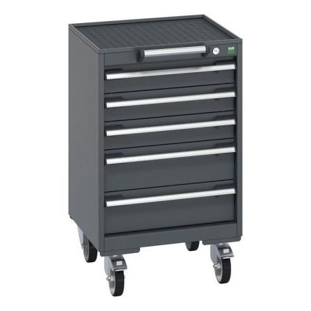 Pojízdná skříňka 5zásuvková Na kolečkách, Ocel, výška: 885 mm x 525mm, délka: 525 mm Bott
