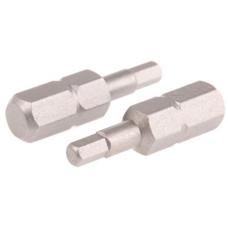 RS PRO Sada bitů šroubováku, Chrom molybdenová ocel, typ hlavice: Šestihranný, 1/4 in, 3 mm, celkov�� délka: 25mm, počet