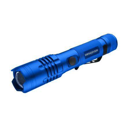 Kapesní svítilna FL1000-B, rozsah: FL1000-B, typ žárovky: LED Dobíjecí, IP65 Modrá Zaostřené USB typu C Observer Tools