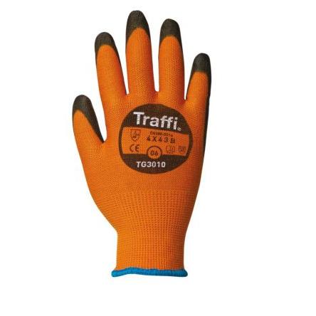 Traffi Manipulační rukavice Oranžová No Elastan, HPPE, Nylon Polyuretan 11 Classic