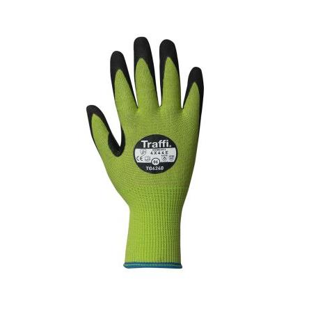 Traffi Rukavice odolné proti proříznutí Černá, Zelená CE Elastan, Laminát, HPPE, Nylon, Polyester, Ocel Ano Ano Ano