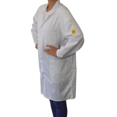 EUROSTAT Laboratorní plášť, Bílá Unisex, SC: 3XL, 33 % bavlna, 63% polyester, 4% vodivá síťovina Opakovaně použitelné