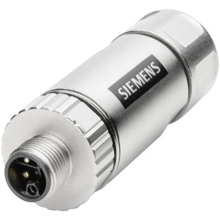 Kulatý konektor, počet kontaktů: 4, Kabel, velikost: M12 Siemens, pohlaví kontaktu: Vnější Zástrčka, materiál pouzdra: