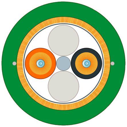 Siemens Optický kabel 2.2 mm 2žilový 100 m Polyvinylchlorid plášť, Oranžová, Černá