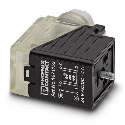 Phoenix Contact Konektor pro solenoidy podle normy DIN 43650, řada: SACC-V-3CON-PG9/B-1L-S, Černá