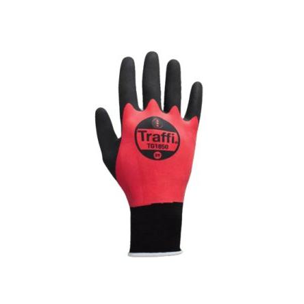 Traffi Rukavice Černá, Červená EN 388 2141A Elastan, Nylon Ano Ano Ano Přírodní pryž 7 TG1850