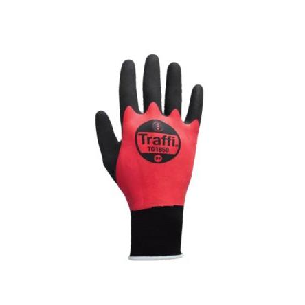 Traffi Rukavice Černá, Červená No Elastan, Nylon Přírodní pryž 10 TG1850